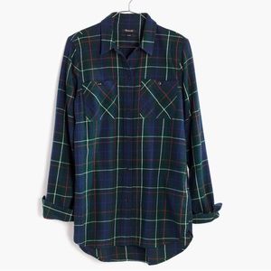 Madewell boyfriend flannel in blue plaid